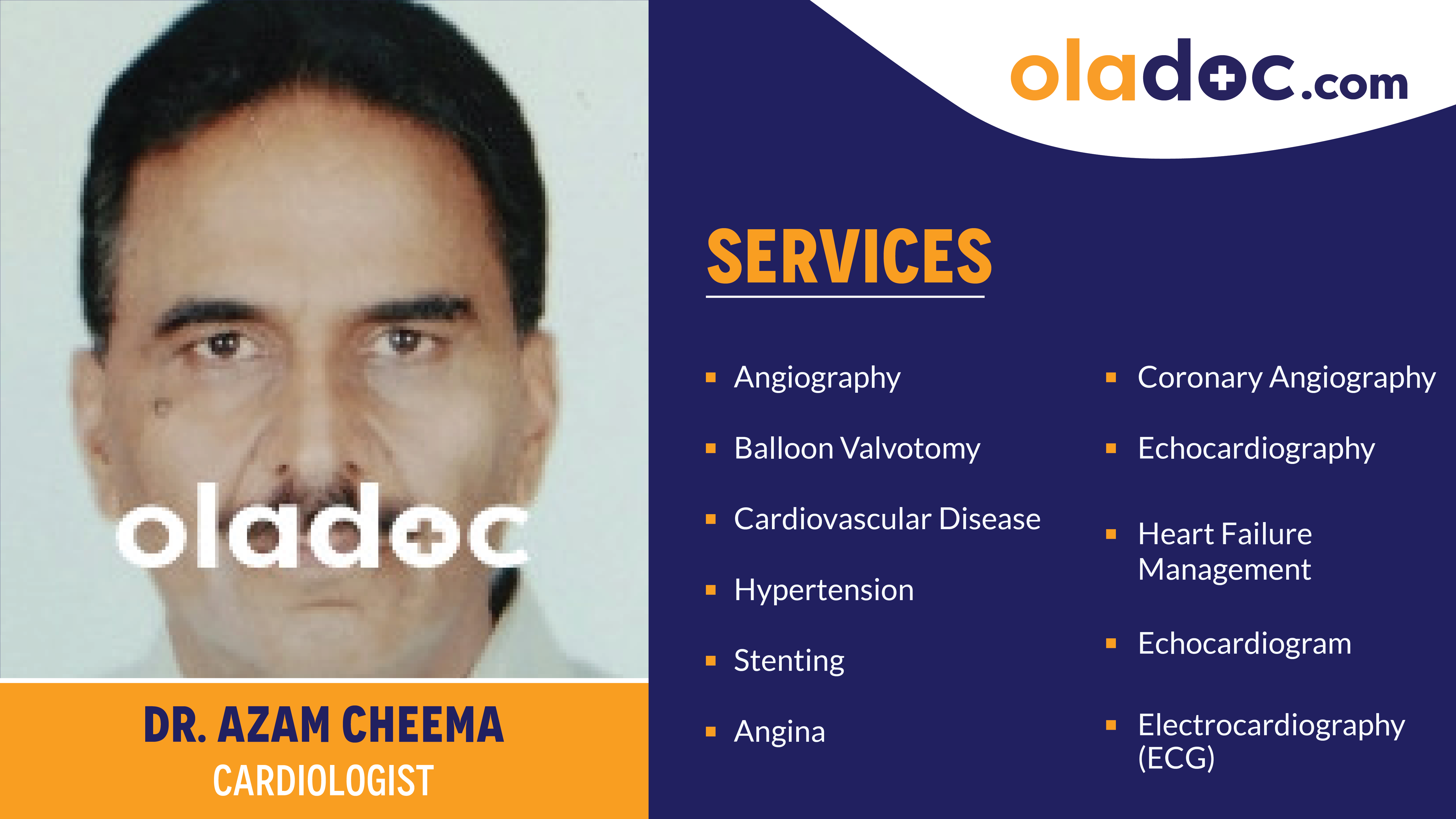 Services provided by Dr.Azam Cheema